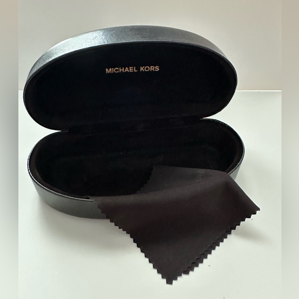 Michael Kors Brown Leather Sunglasses Case and Dust Cloth